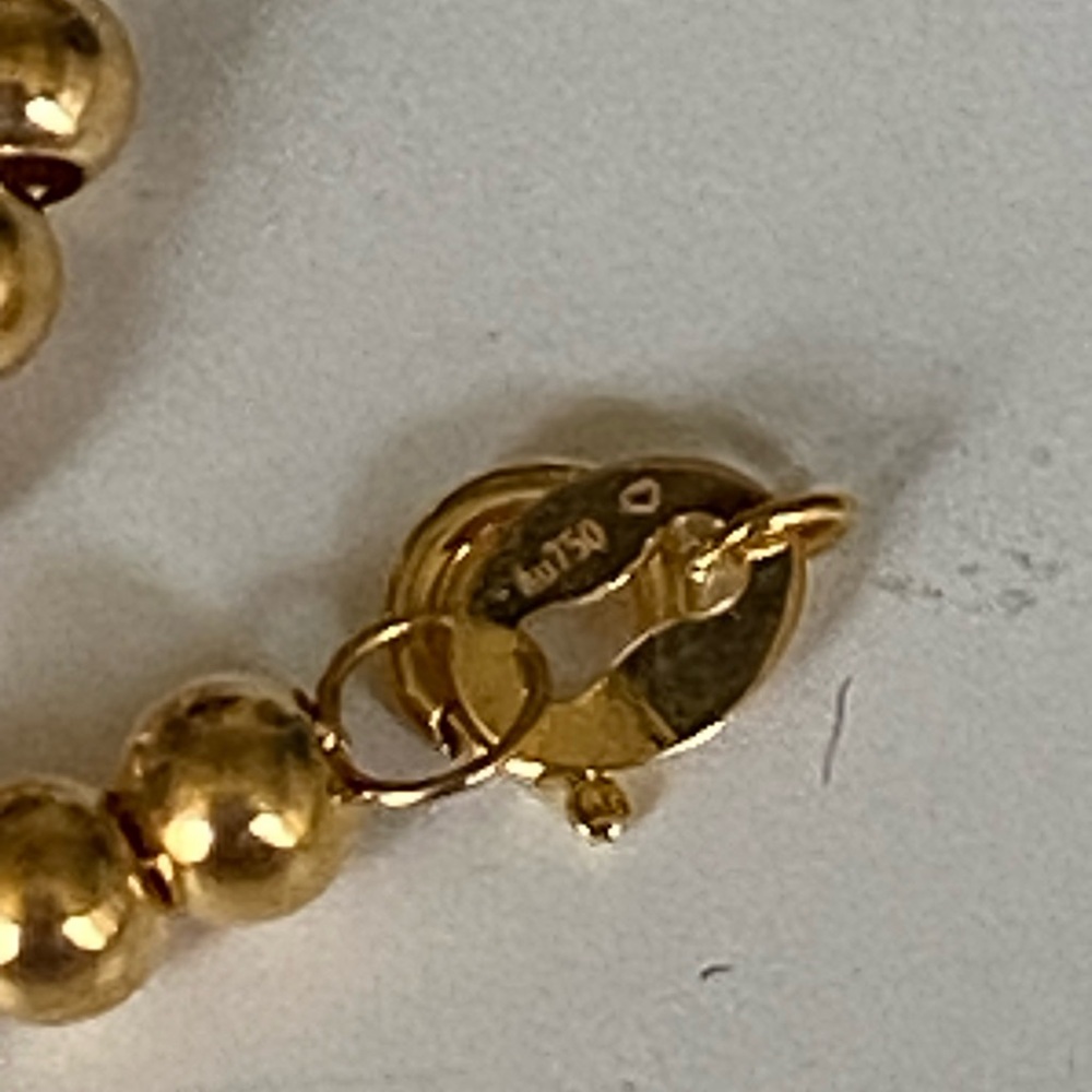 18kt Solid Lightweight Beaded/Bubble Heart Charm … - image 2